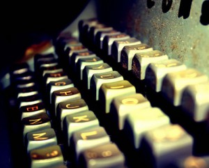 Photo of a typewriter keyboard